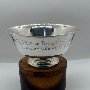 Reed & Barton Silver Engraved Trophy Bowl
